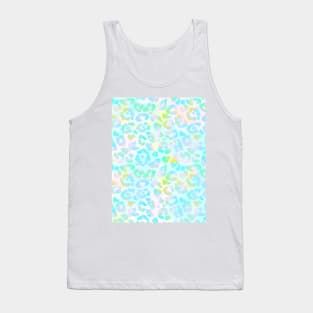 Blue Tie Dye Boho Leopard Print Tank Top